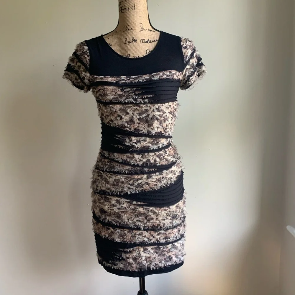 DVF tiered frayed dress size P